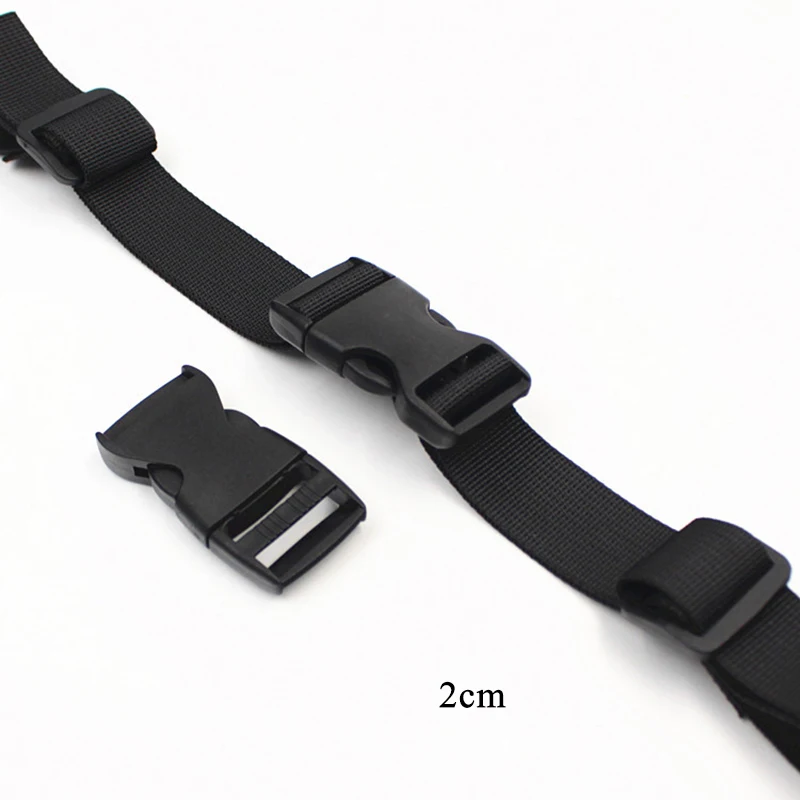 black 2cm 1 шт. уличный Кемпинг тактический рюкзак нагрудный ремень лямки Регулируемый двойной релиз пряжки детали для сумок аксессуары - Цвет: black 2cm