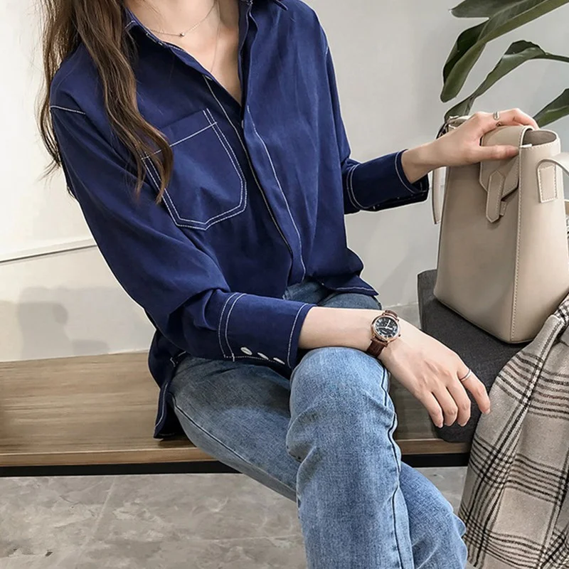 

Женская рубашка с длинным рукавом, на весну и осень