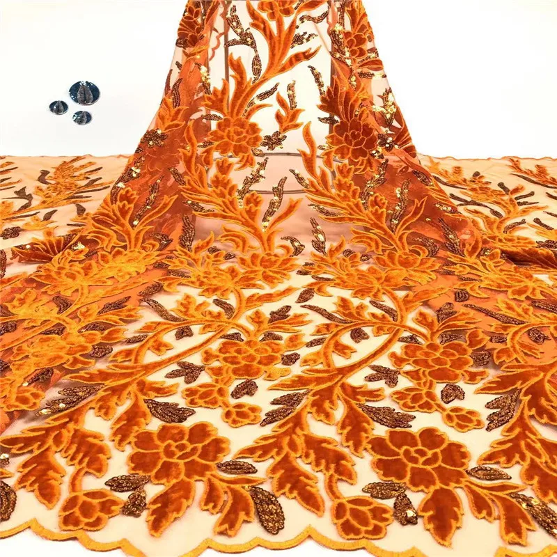 Мягкая нигерийская бархатная кружевная ткань французское кружево с блестками