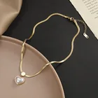 Жемчужное ожерелье в форме сердца из нержавеющей стали