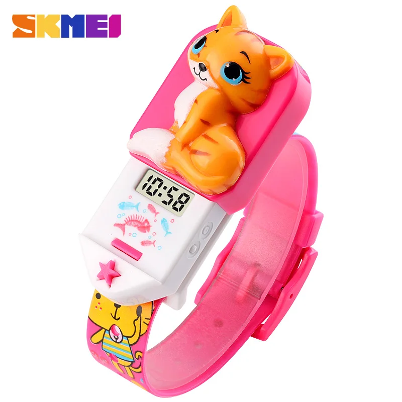 

SKMEI Fashion Cat Girls Watches Creative Detachable Childrens Wristwatch Date Time Digital Fun Kids Watch relogio infantil 1753