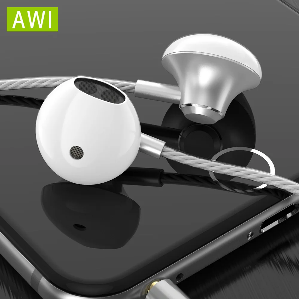 Оригинальные наушники AWI D31 с микрофонный крючок спортивные музыкальные для Iphone