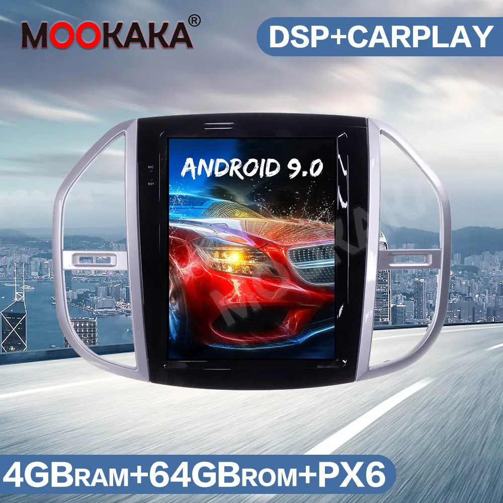 

Мультимедийный плеер в стиле Tesla, Android 9,0, 128 ГБ, автомобильное радио для Mercedes - Benz Vito 2016-2019, экран, авто стерео, GPS-навигация