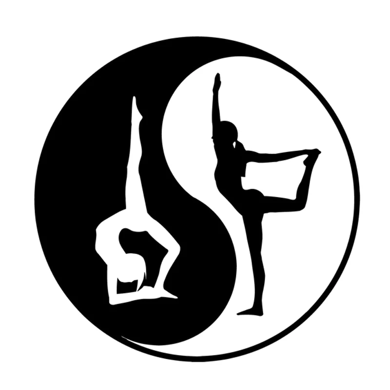 

Personalized Car Stickers Creative Girls Sport Yang Yoga Health Symbol Car Sticker Vinyl Decor Black/Silver 14CM*14CM
