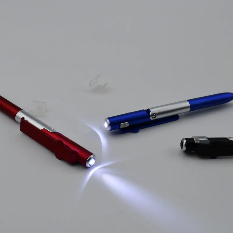 

1pcs 4-in-1 Folding Ballpoint Pen Screen Stylus Touch Pen Universal Mini Capacitive Pen with LED for Tablet Cellphone