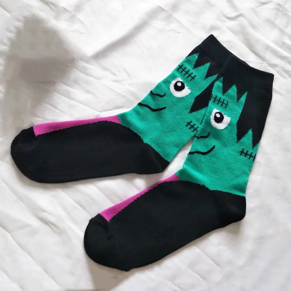 Новые носки унисекс с рисунком на Хэллоуин впитывающие пот дышащие принтом