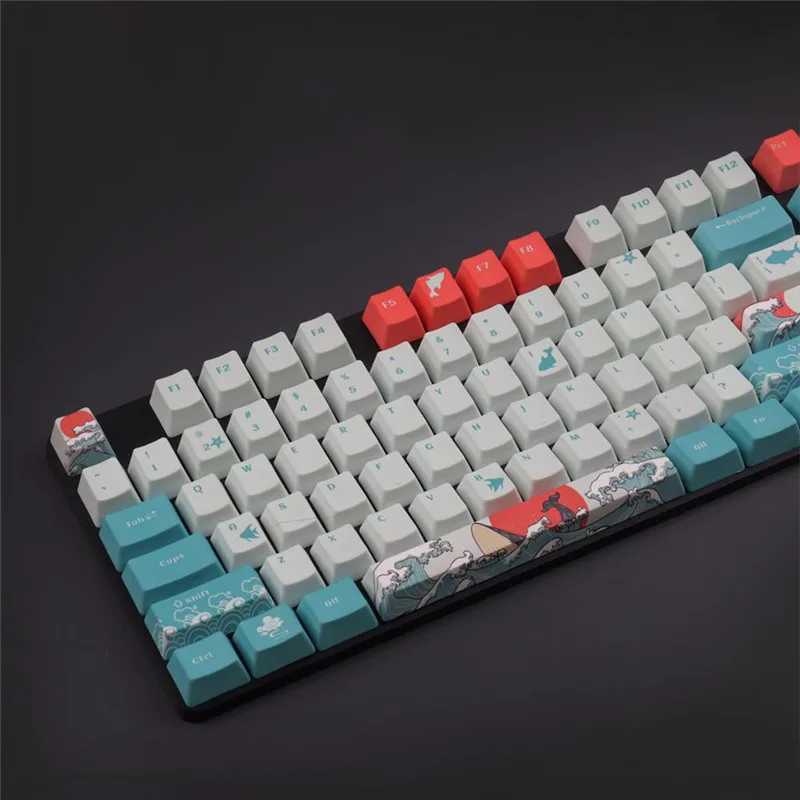 Keycap OEM PBT полный размер 104 ключ Ukiyo e японская манга игровая Кепка для GH60 GK61 84 96 87