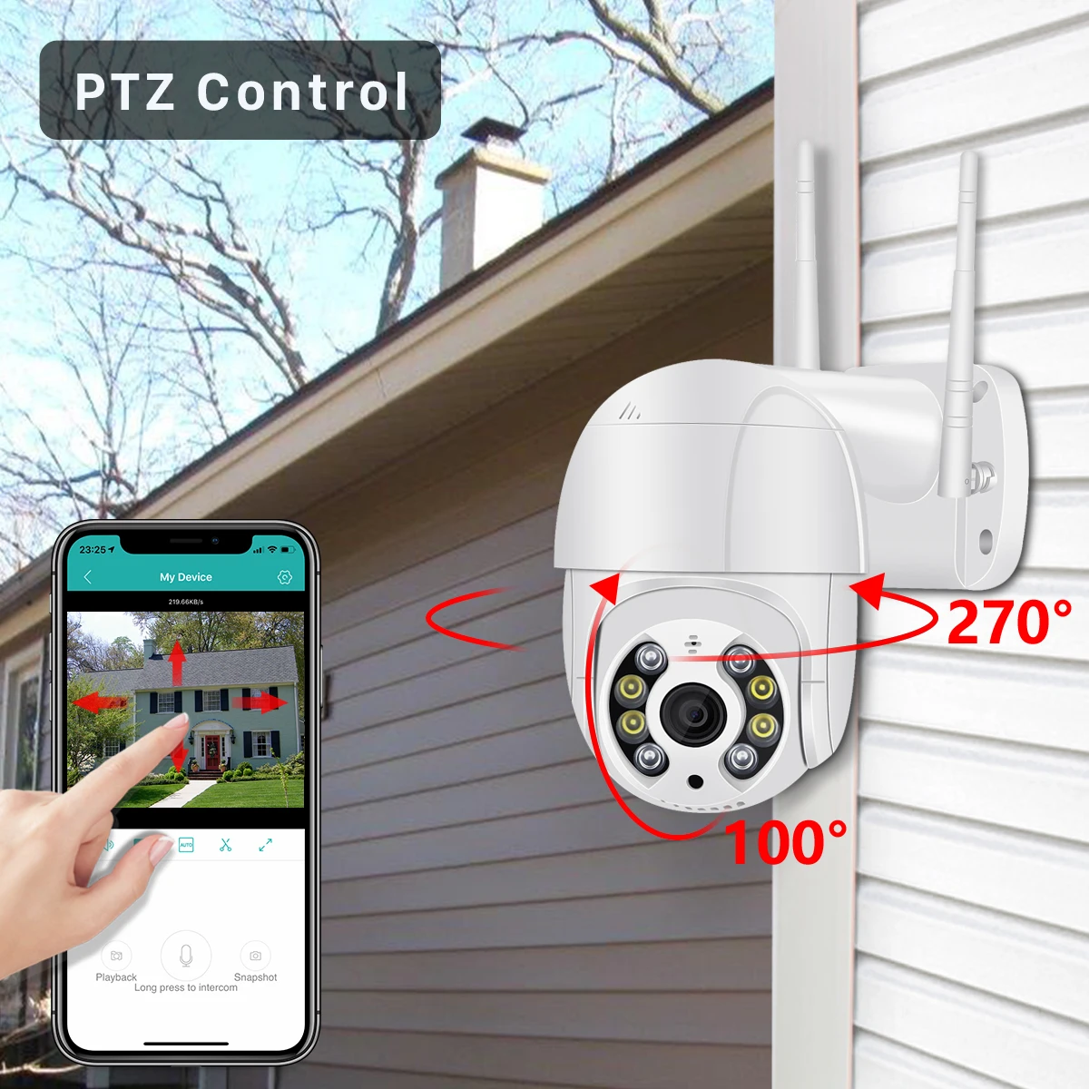 IP-камера PTZ беспроводная водонепроницаемая с 4-кратным увеличением 1080P |