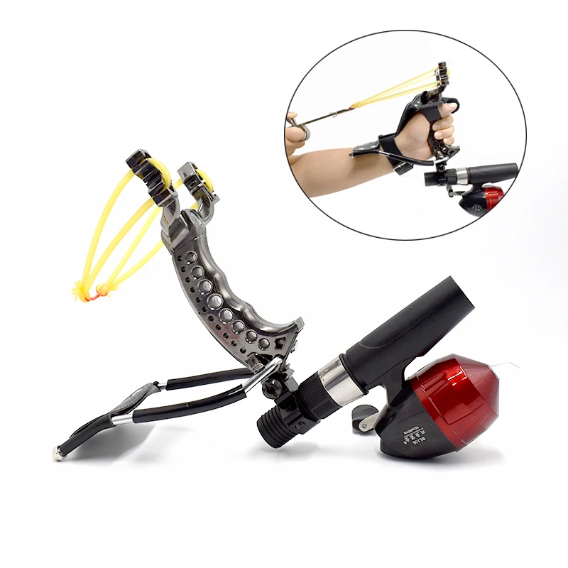 

Мощная уличная спортивная стрельба из рогаток набор Рыболовная катушка + дротика с рыбой + Складная Резиновая лента для стрельбы