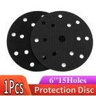 Защитный диск 6 дюймов, 15 отверстий, 150 мм, черная интерфейсная колодка для электроинструментов, аксессуары для полировки и шлифовки-крючок и петля