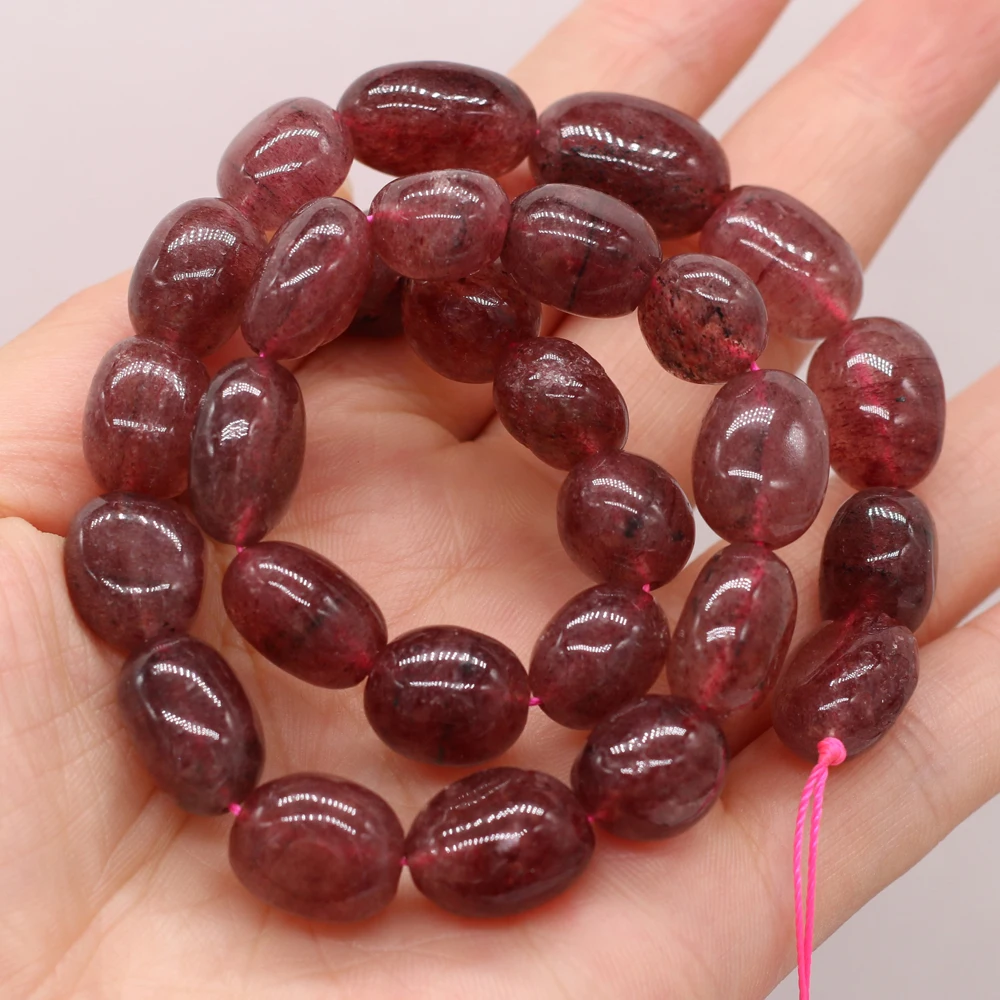 

Natural Stone Bead Irregular Strawberry Quartz Loose Beads 10-12 MM For DIY Jewelry Making Necklace Bracelet Earrings Accessory