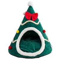 puppy cat cave christmas tree design pet puppy bed top quality winter warm dog beds for small dogs comfortable house for cat