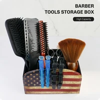 pu leather hairdressing tool storage box barber scissors comb holder salon styling tool storage rack cosmetic organizer
