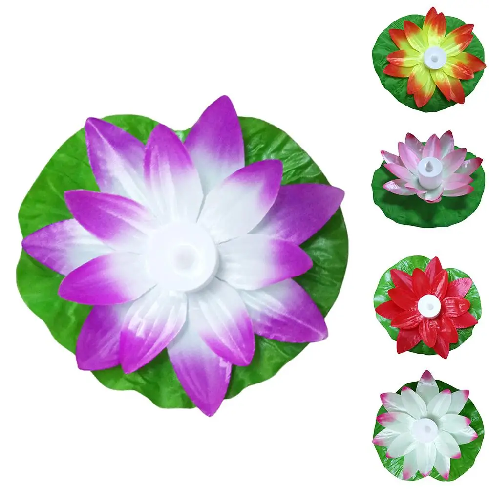 Электрическая свеча LED Желая свет сад Пруд бассейн воды поплавок цветок лотоса