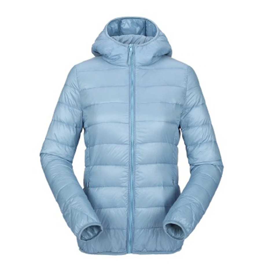 ZOGAA женский ультра легкий пуховик с капюшоном зимние куртки пуховики на утином