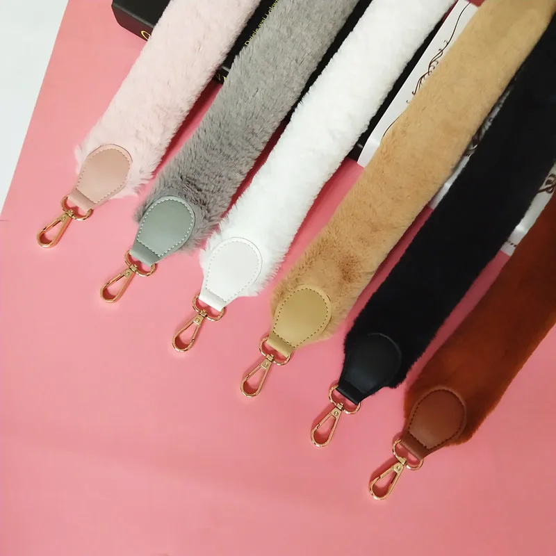 Женская сумка из искусственного кроличьего меха сменный ремешок на плечо для