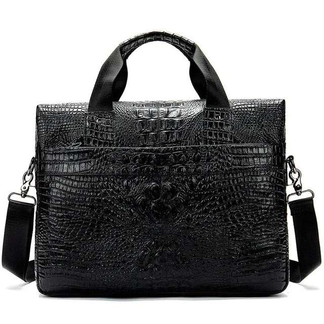5555black WESTAL, мужской портфель, мужская сумка, натуральная кожа, сумка-мессенджер/Офисные Сумки для мужчин, сумка для ноутбука, кожа, дизайн Croco, Porte Docu, мужская сумка t 8854 - Color: 5555black