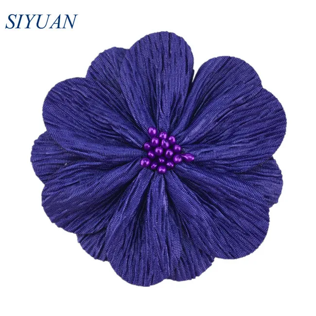 7-purple 100 шт/партия 3," Винтажная ткань цветок со стойким 8,5 см лай цветок бутик свадебный Декор женский шикарный аксессуар на голову TH299 - Цвет: 7-purple