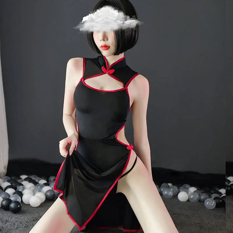 Пикантное китайское платье с высоким разрезом Qipao женское ретро открытой спиной