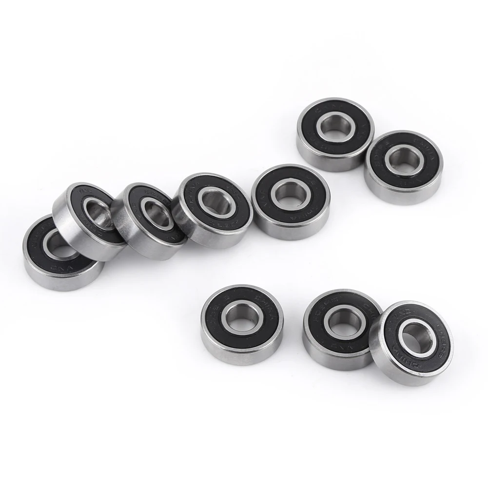 

10PCS 608-2RS Ball Bearing Dual Sided Black Rubber Sealed Deep Groove Rubber Cover Rolling Miniature Deep Groove Ball Bearing
