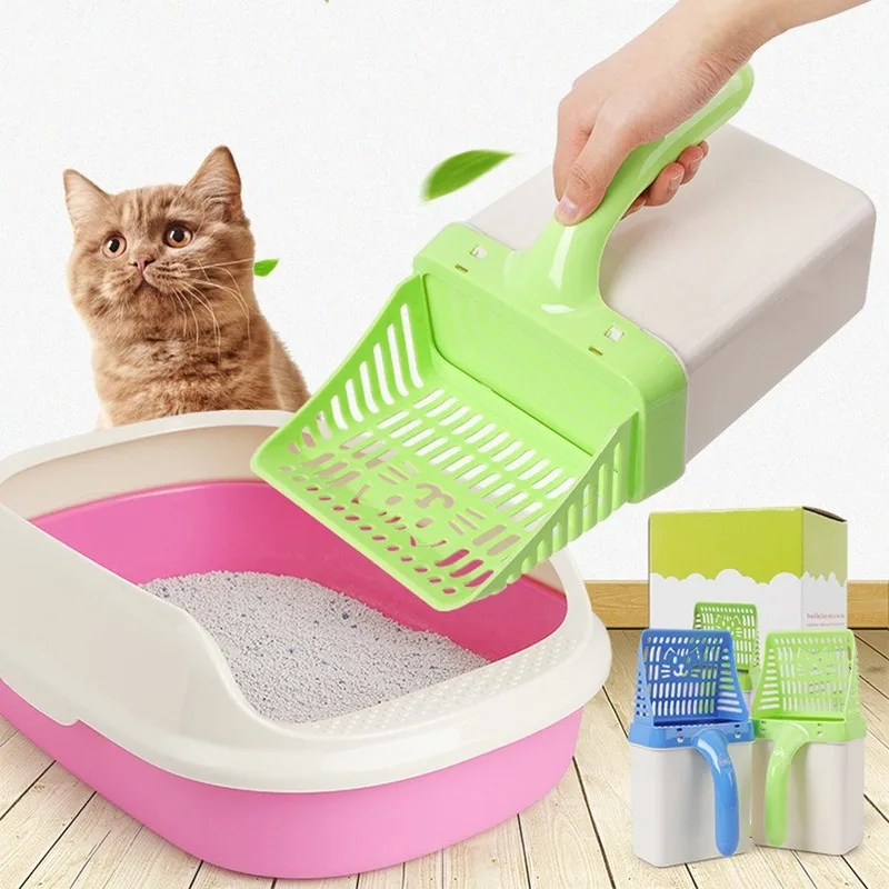 

Cat Litter Shovel with Bucket Integrated Pet Cleaning Tool Pets Accessories Plastic Shovel Cat Cleaning Feces Supplies Nursing