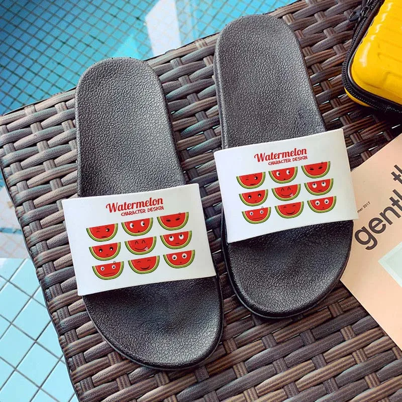 

Kawaii Cartoon watermelon Graphic Printed Ladies Slippers Indoor Outdoor slippers 2021 New Summer casual women Slippers