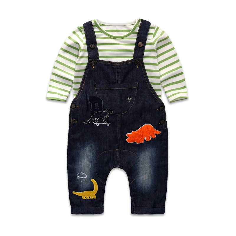 

Baby Boy Clothes Set，Infant Long Sleeve+Tops+Overalls Casual Clothes