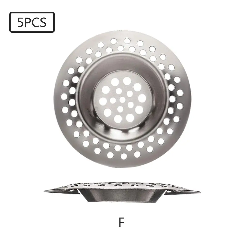 F 70mm 5PCS 5 шт. кухонные фильтры для раковины волосы в ванной Catcher пробка для сливного отверстия ловушка фильтра металлическая Раковина фильтр Дуршлаг - Цвет: F 70mm 5PCS