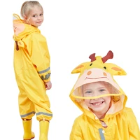 yellow kids raincoat children pants baby rain coat pnocho rainsuit hiking outdoor boy waterproof lluvia travel hood 60yy129