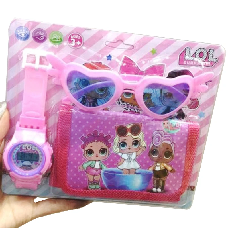 Original Lol Surprise Dolls Glasses Wallet Watch Set Gifts for Girls Toys LOL Anime Figures Cartoon Kids Birthday Christmas Gift