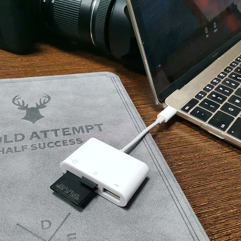 Адаптер USB Type C 50 шт./лот устройство для чтения карт памяти TF SD OTG записи флэш-памяти