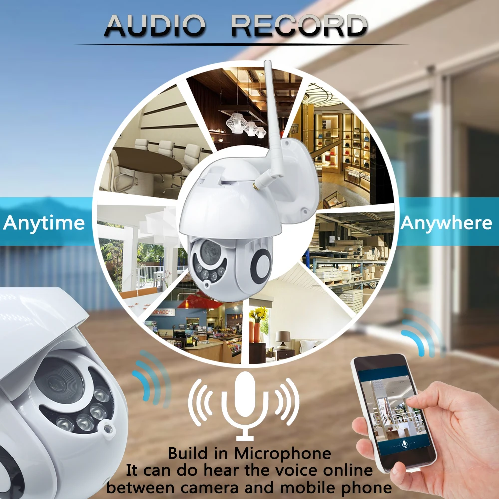 Камера Наружного видеонаблюдения с датчиком движения Wi-Fi IP66 1080P | Безопасность и