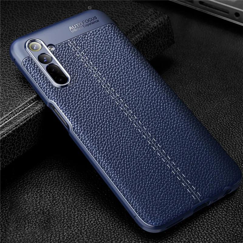 

For Realme 6 Pro Soft Silicone Case Realme X50 Pro Lychee Texture Protective Phone Bumper Cover