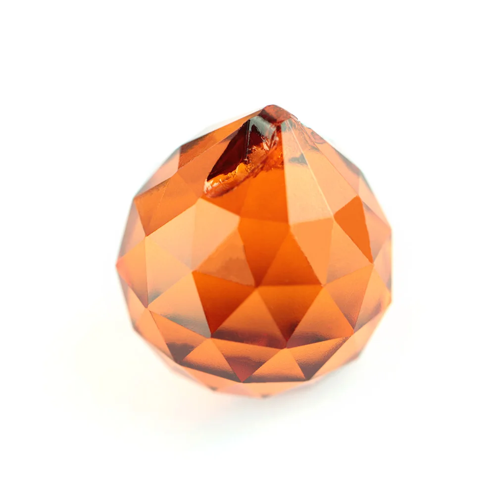 

15mm/20mm/30mm/40mm Orange Crystal Hanging Faceted Ball Glass Pendant For Chandelier Beautiful Glass Lighting Parts