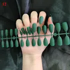 24 шт.компл. полное покрытие, матовые заостренные накладные ногти, дизайн ногтей, маникюр, пресс для ногтей, матовые накладные ногти для наращивания искусственных ногтей