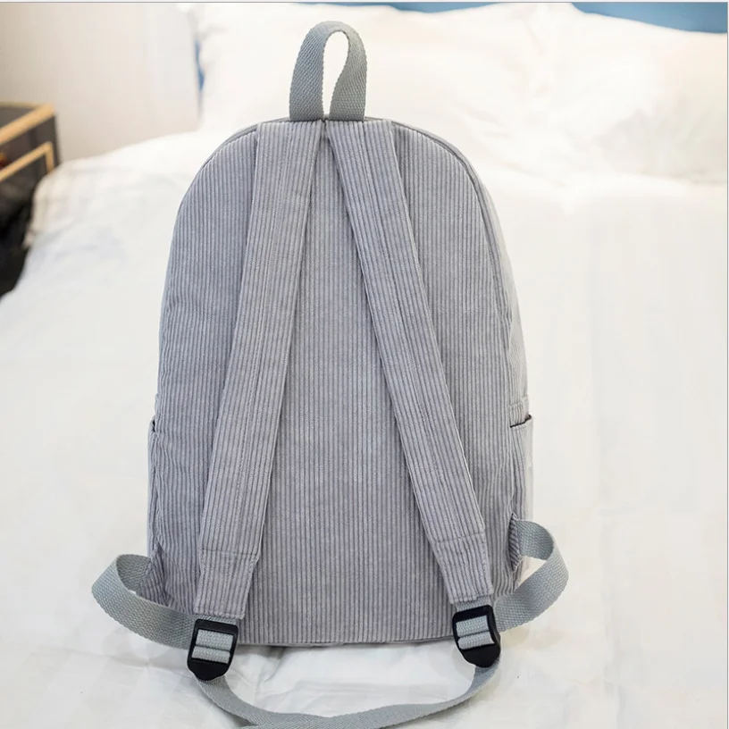 Элегантный стиль Мягкий тканевый рюкзак женский вельветовый дизайн школьный для
