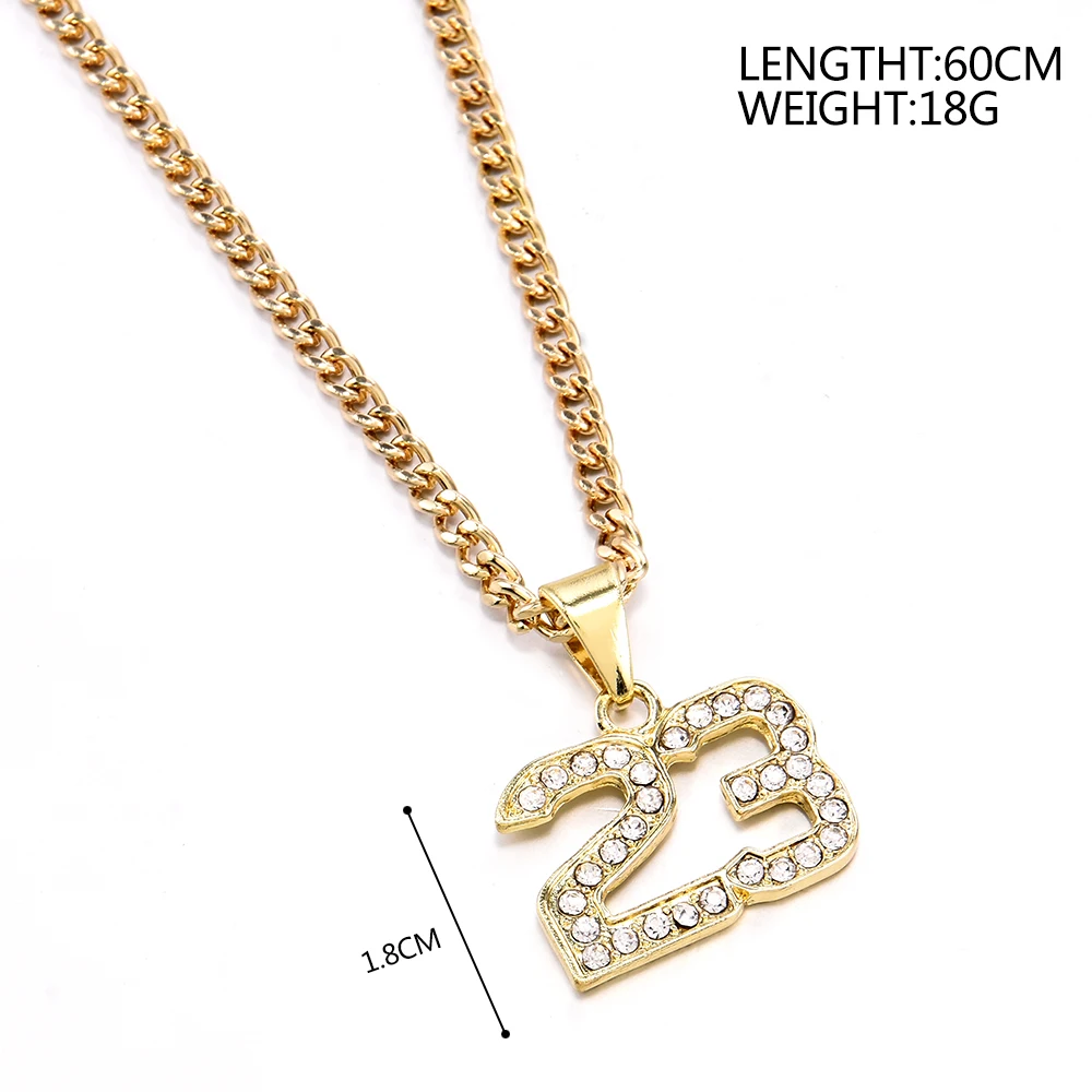 Новое поступление хрустальные хип-хоп баскетбольные легенды номер 23 ожерелья и