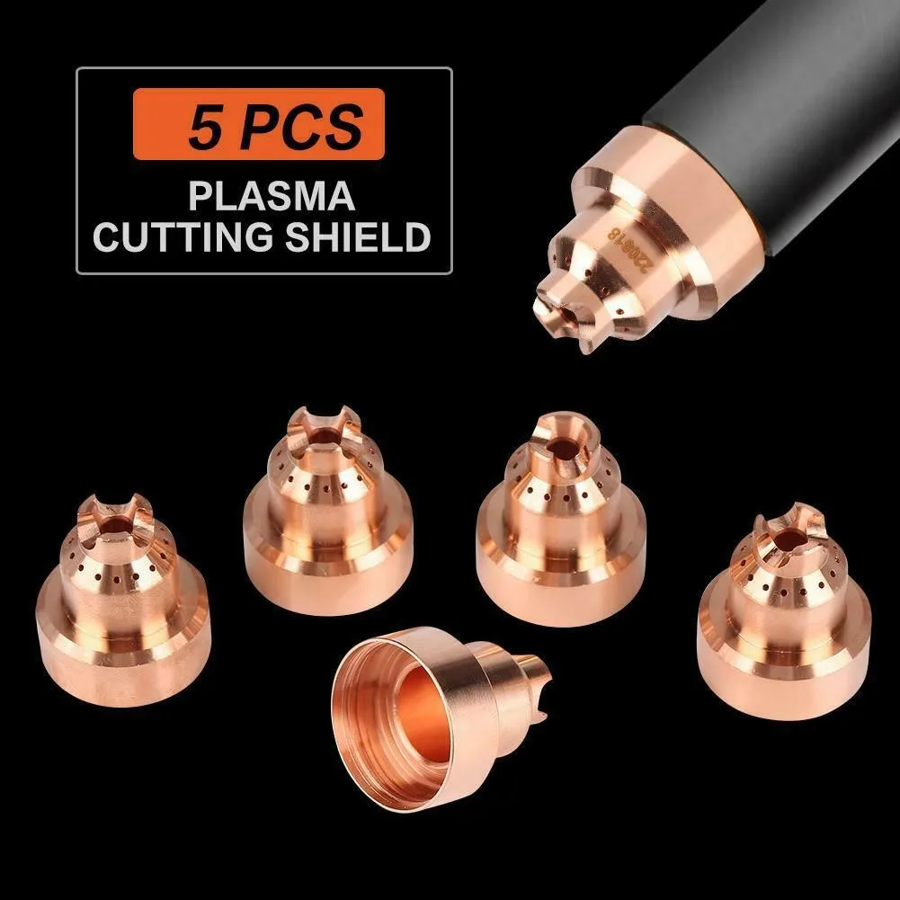 

5PCS Copper Tellurium Plasma Drag Shields 220818 Plasma Electrodes Drag Shields For Cutting Welding Nozzles Carbon Steel