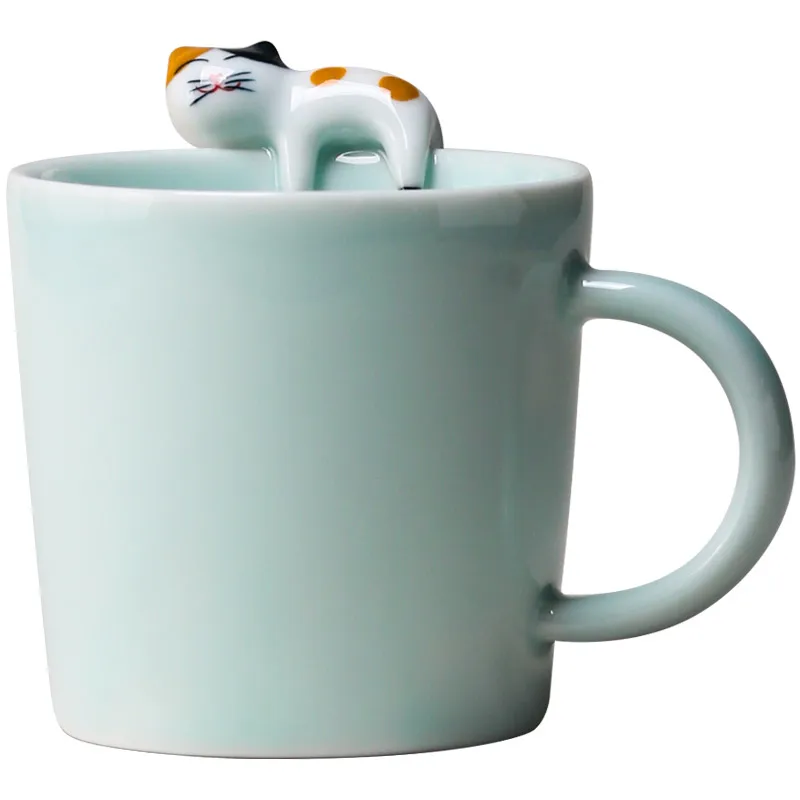 

Cute Cat Mug Creative Cartoon Japanese Milk Couple Smoothie Unique Mug Office Breakfast Tazas Desayuno Bar Supplies DE50MK