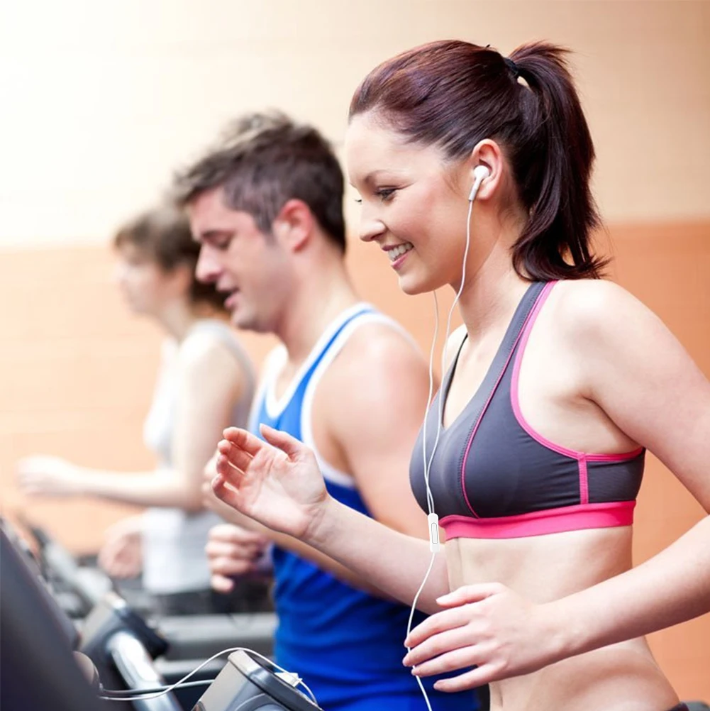 Спортивные наушники проводные вкладыши с градиентным басом микрофоном