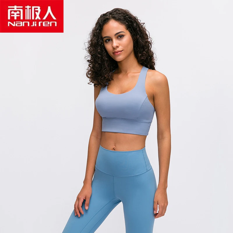 

NANJIREN Lingerie Women Underwear Set One-Piece Push Up Wire Free Solid Color Exercise Seamless Breathable Nylon Sports Yoga Bra