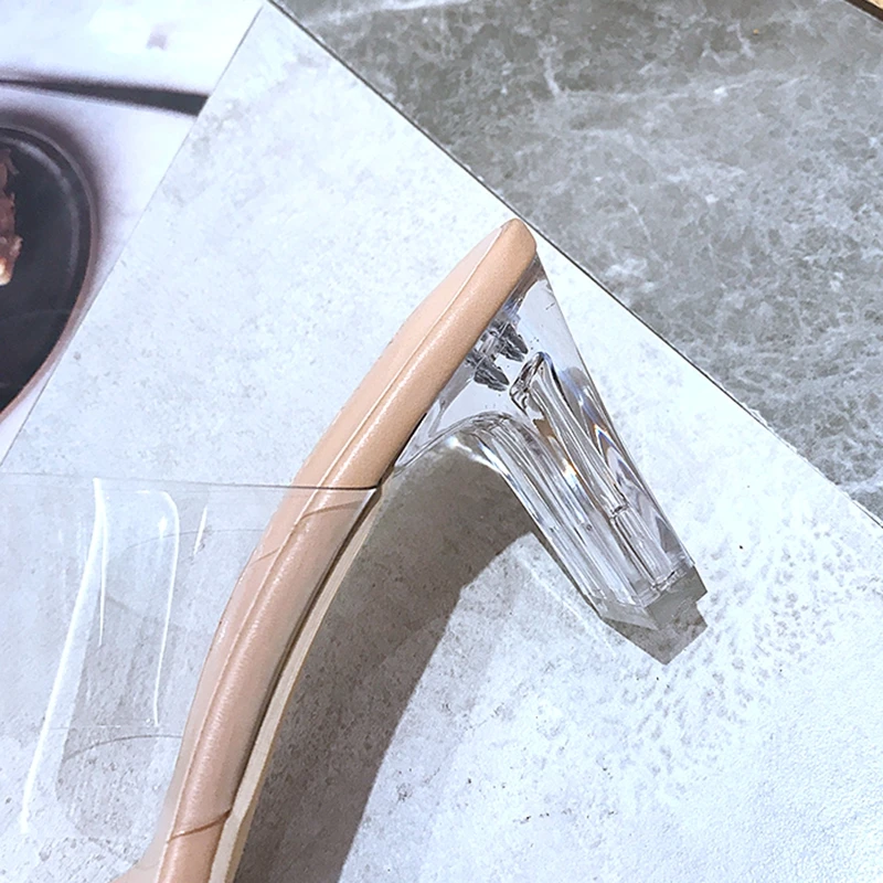 

Clear High Heel Slippers Nude Heels Women Sandals ladies Transparent Slippers Beach Shoes Wedding Sandals Plus Size