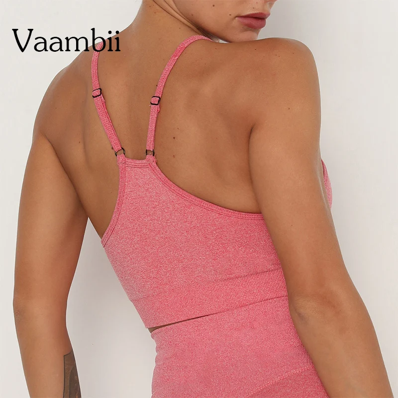 

Padded Sport Bra Push Up Seamless Top Bra Straps Backless Bra Women Underwear Top For Fitness Female Women's Vest Tank Top Woman