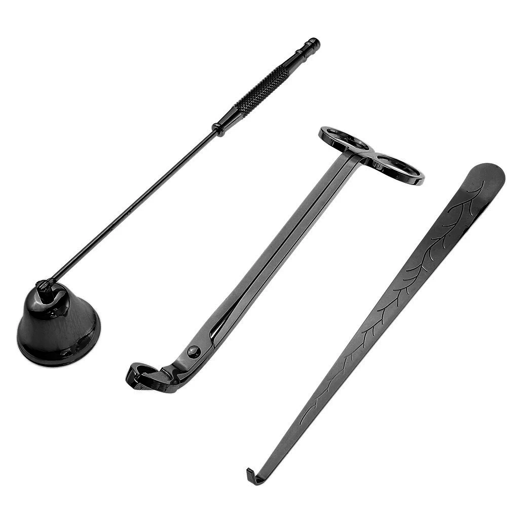 Сковородка для свечей из нержавеющей стали, черная, 3 шт.