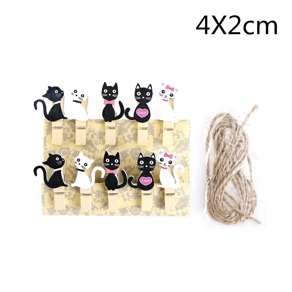 10 шт./лот милый кавайный Кот деревянный зажим фото бумажная прищепка Сделай Сам