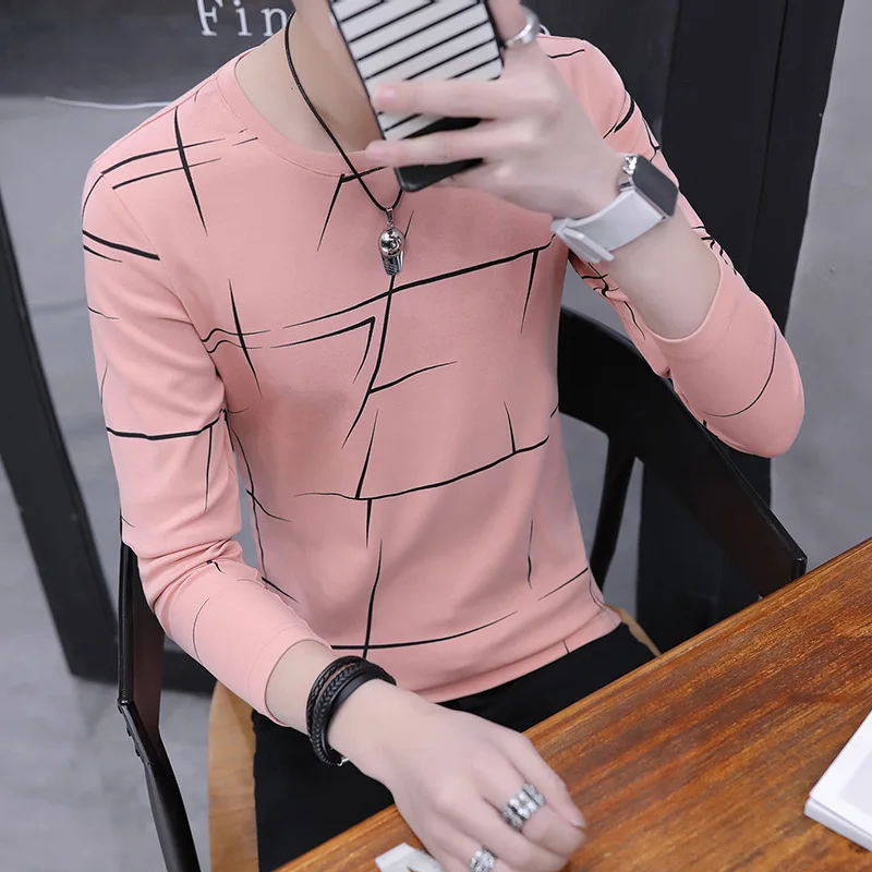 

T Shirt Men Men Long Sleeve T-shirt Spring and Autumn New Thin Section Shirt Slim Fit Tshirt T Shirts