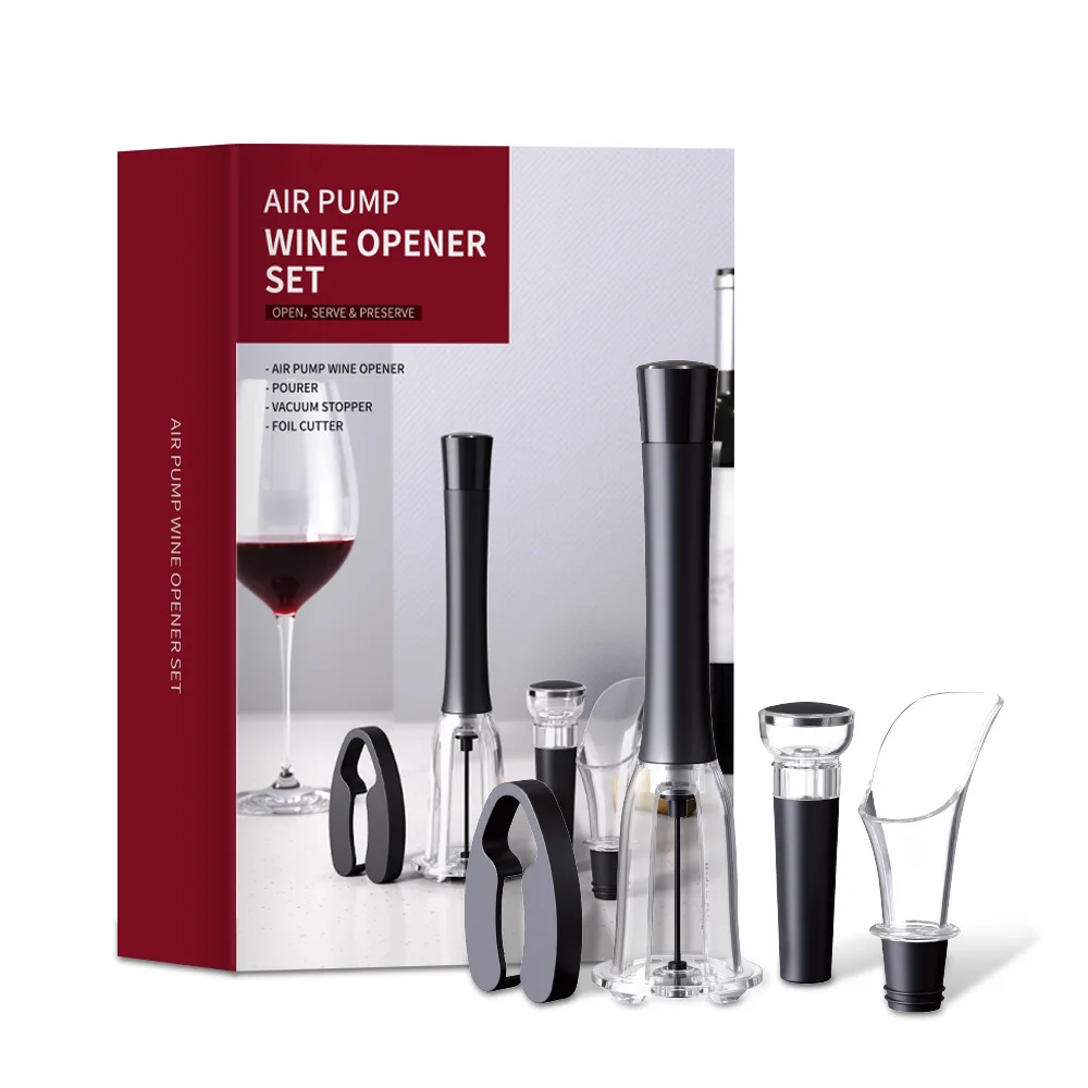 

QD Air Pump Wine Bottle Opener Air Pressure Vacuum Red Wine Stopper Beer Lid Opener Corkscrew Corks Out Tool Stainless Steel Pin