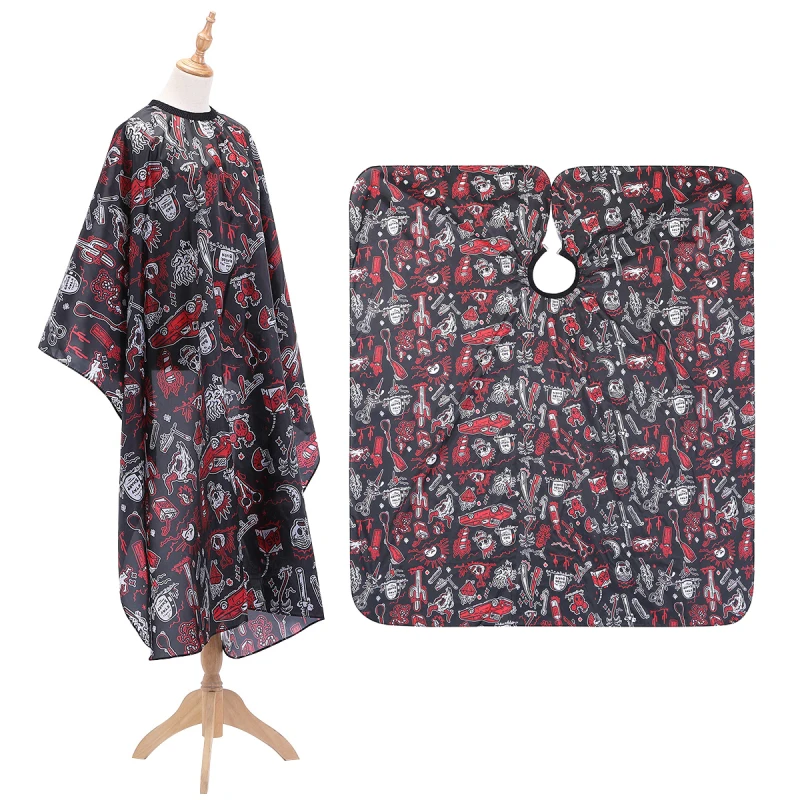 1pc Red Car Cactus Patterns Haircut Hairdressing Barber Cloth Apron Polyester Hair Styling Design Supplies Salon Gown New |