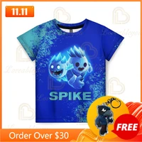 8 to 19 years kids shirts browlerss cartoon tops teen clothes poco shelly shooter game 3d printed t shirt boys girls