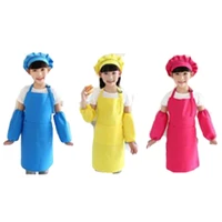 6 piece childrens chef hat apron set boy and girl apron children adjustable cotton apron kitchen apron belt